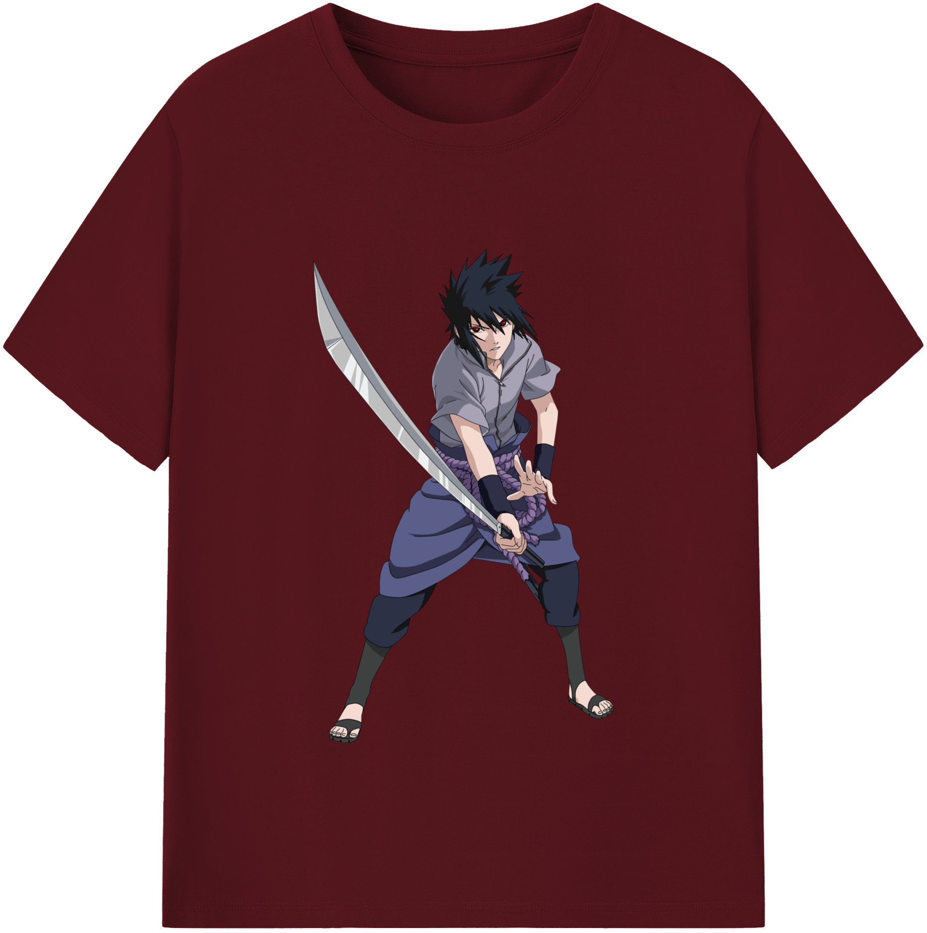 （画像用） NARUTO -ナルト- うちは サスケ Uchiha Sasuke 綿100％半袖Tシャツ（フロントプリント）